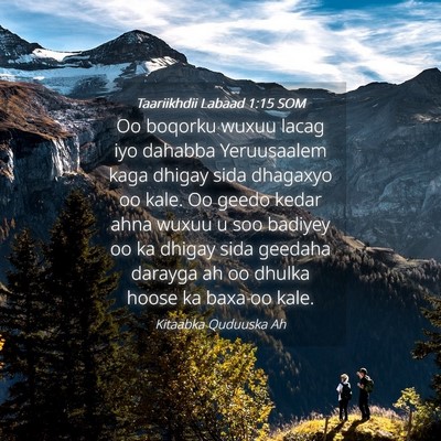 Picture 04 - Taariikhdii Labaad 1:15 SOM - Oo boqorku wuxuu lacag iyo dahabba Yeruusaalem - Bible Verse Picture