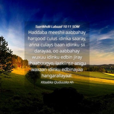 Picture 04 - Taariikhdii Labaad 10:11 SOM - Haddaba meeshii aabbahay harqood culus idinka - Bible Verse Picture