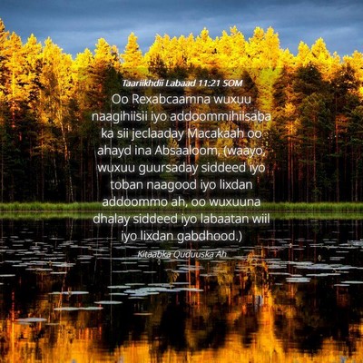 Picture 04 - Taariikhdii Labaad 11:21 SOM - Oo Rexabcaamna wuxuu naagihiisii iyo - Bible Verse Picture