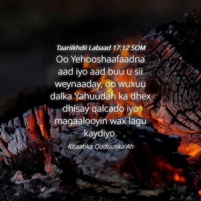 Picture 04 - Taariikhdii Labaad 17:12 SOM - Oo Yehooshaafaadna aad iyo aad buu u sii - Bible Verse Picture