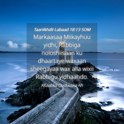 Picture 04 - Taariikhdii Labaad 18:13 SOM - Markaasaa Miikayhuu yidhi, Rabbiga noloshiisaan - Bible Verse Picture