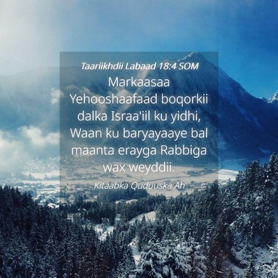 Picture 04 - Taariikhdii Labaad 18:4 SOM - Markaasaa Yehooshaafaad boqorkii dalka Israa'iil - Bible Verse Picture
