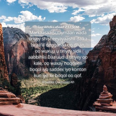 Picture 04 - Taariikhdii Labaad 2:17 SOM - Markaasaa Sulaymaan wada tiriyey shisheeyayaashii - Bible Verse Picture