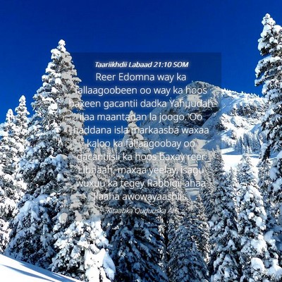 Picture 04 - Taariikhdii Labaad 21:10 SOM - Reer Edomna way ka fallaagoobeen oo way ka hoos - Bible Verse Picture
