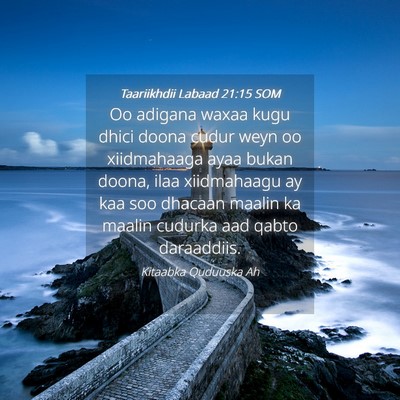 Picture 04 - Taariikhdii Labaad 21:15 SOM - Oo adigana waxaa kugu dhici doona cudur weyn oo - Bible Verse Picture