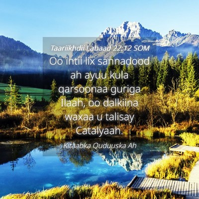 Picture 04 - Taariikhdii Labaad 22:12 SOM - Oo intii lix sannadood ah ayuu kula qarsoonaa - Bible Verse Picture