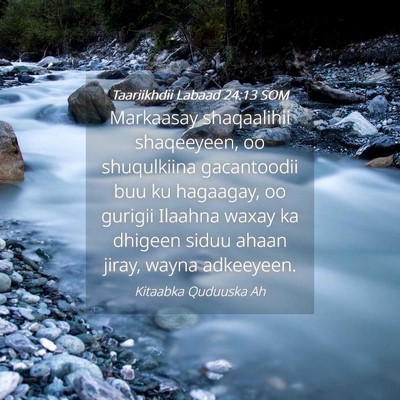 Picture 04 - Taariikhdii Labaad 24:13 SOM - Markaasay shaqaalihii shaqeeyeen, oo shuqulkiina - Bible Verse Picture