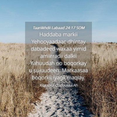 Picture 04 - Taariikhdii Labaad 24:17 SOM - Haddaba markii Yehooyaadaac dhintay dabadeed - Bible Verse Picture