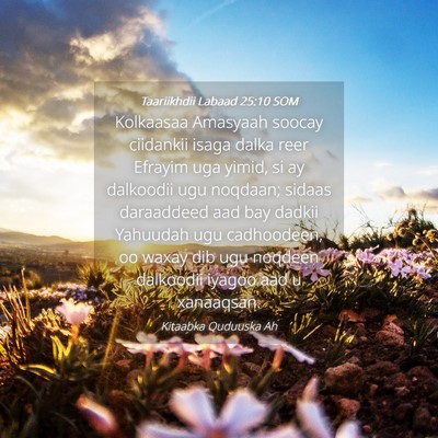 Picture 04 - Taariikhdii Labaad 25:10 SOM - Kolkaasaa Amasyaah soocay ciidankii isaga dalka - Bible Verse Picture