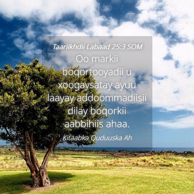 Picture 04 - Taariikhdii Labaad 25:3 SOM - Oo markii boqortooyadii u xoogaysatay ayuu laayay - Bible Verse Picture