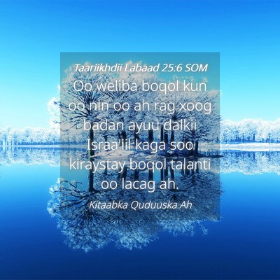 Picture 04 - Taariikhdii Labaad 25:6 SOM - Oo weliba boqol kun oo nin oo ah rag xoog badan - Bible Verse Picture