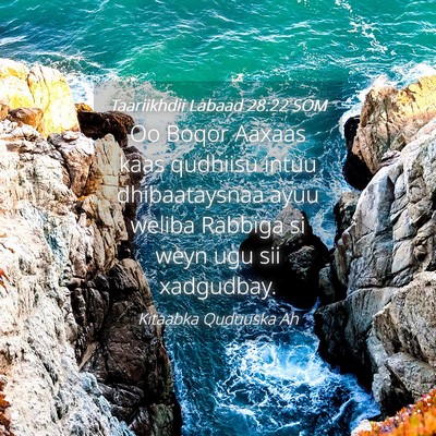 Picture 04 - Taariikhdii Labaad 28:22 SOM - Oo Boqor Aaxaas kaas qudhiisu intuu dhibaataysnaa - Bible Verse Picture
