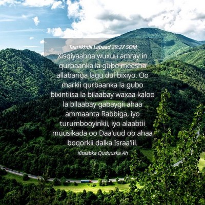Picture 04 - Taariikhdii Labaad 29:27 SOM - Xisqiyaahna wuxuu amray in qurbaanka la gubo - Bible Verse Picture