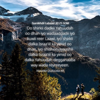 Picture 04 - Taariikhdii Labaad 30:25 SOM - Oo shirkii dadkii Yahuudah oo dhan iyo - Bible Verse Picture