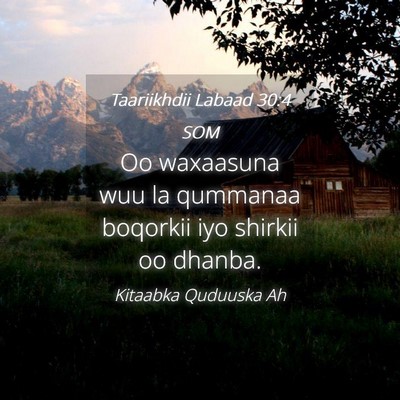 Picture 04 - Taariikhdii Labaad 30:4 SOM - Oo waxaasuna wuu la qummanaa boqorkii iyo shirkii - Bible Verse Picture
