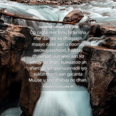 Picture 04 - Taariikhdii Labaad 33:8 SOM - Oo cagta reer binu Israa'iilna mar dambe ka - Bible Verse Picture