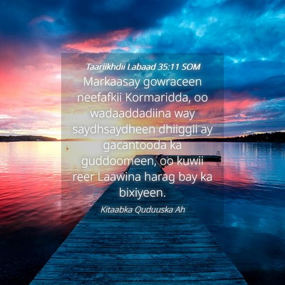 Picture 04 - Taariikhdii Labaad 35:11 SOM - Markaasay gowraceen neefafkii Kormaridda, oo - Bible Verse Picture
