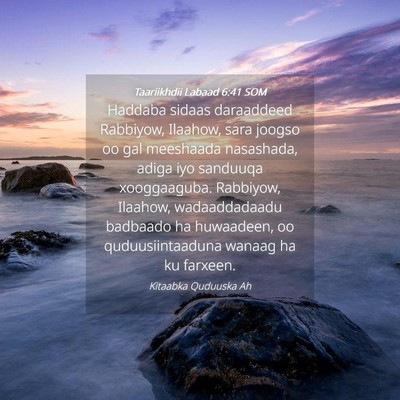 Picture 04 - Taariikhdii Labaad 6:41 SOM - Haddaba sidaas daraaddeed Rabbiyow, Ilaahow, sara - Bible Verse Picture