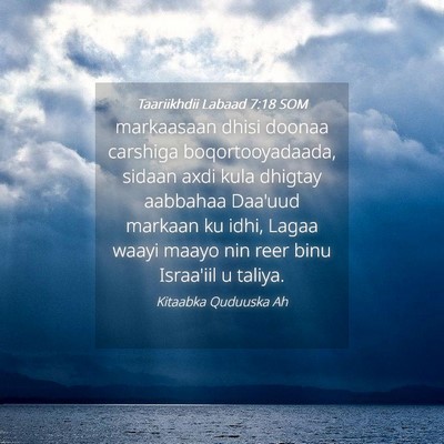 Picture 04 - Taariikhdii Labaad 7:18 SOM - markaasaan dhisi doonaa carshiga boqortooyadaada, - Bible Verse Picture