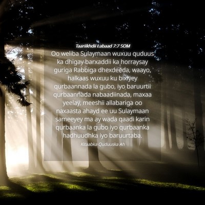 Picture 04 - Taariikhdii Labaad 7:7 SOM - Oo weliba Sulaymaan wuxuu quduus ka dhigay - Bible Verse Picture