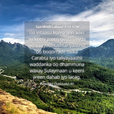 Picture 04 - Taariikhdii Labaad 9:14 SOM - oo intaasu kuma jirin wixii ay keeni jireen - Bible Verse Picture