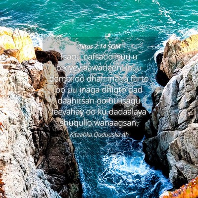 Picture 04 - Tiitos 2:14 SOM - Isagu nafsaddiisuu u bixiyey aawadeen, inuu dembi - Bible Verse Picture