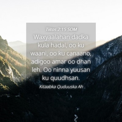 Picture 04 - Tiitos 2:15 SOM - Waxyaalahan dadka kula hadal, oo ku waani, oo ku - Bible Verse Picture