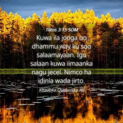 Picture 04 - Tiitos 3:15 SOM - Kuwa ila jooga oo dhammu way ku soo salaamayaan. - Bible Verse Picture