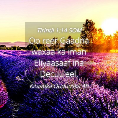 Picture 04 - Tirintii 1:14 SOM - Oo reer Gaadna waxaa ka iman Eliyaasaaf ina - Bible Verse Picture