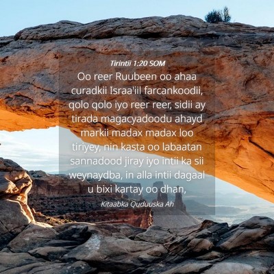 Picture 04 - Tirintii 1:20 SOM - Oo reer Ruubeen oo ahaa curadkii Israa'iil - Bible Verse Picture