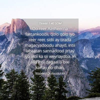 Picture 04 - Tirintii 1:40 SOM - Oo reer Aasheerna farcankoodii, qolo qolo iyo - Bible Verse Picture