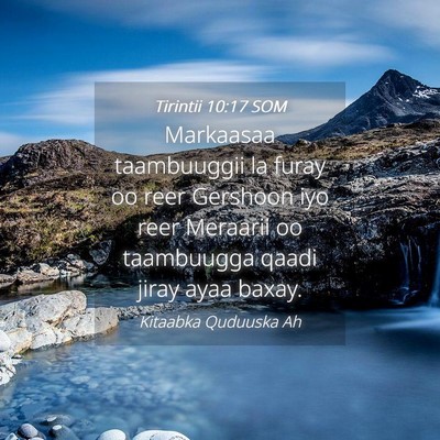 Picture 04 - Tirintii 10:17 SOM - Markaasaa taambuuggii la furay oo reer Gershoon - Bible Verse Picture