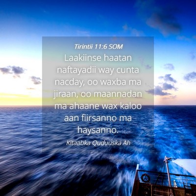 Picture 04 - Tirintii 11:6 SOM - Laakiinse haatan naftayadii way cunta nacday, oo - Bible Verse Picture
