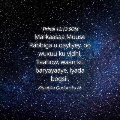 Picture 04 - Tirintii 12:13 SOM - Markaasaa Muuse Rabbiga u qayliyey, oo wuxuu ku - Bible Verse Picture
