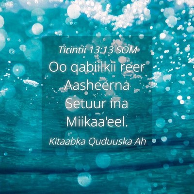 Picture 04 - Tirintii 13:13 SOM - Oo qabiilkii reer Aasheerna Setuur ina - Bible Verse Picture