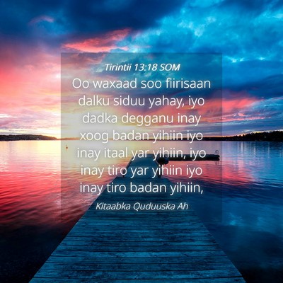 Picture 04 - Tirintii 13:18 SOM - Oo waxaad soo fiirisaan dalku siduu yahay, iyo - Bible Verse Picture