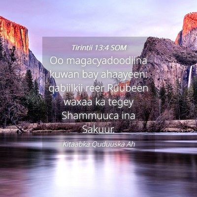 Picture 04 - Tirintii 13:4 SOM - Oo magacyadoodiina kuwan bay ahaayeen: qabiilkii - Bible Verse Picture