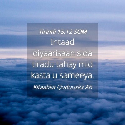 Picture 04 - Tirintii 15:12 SOM - Intaad diyaarisaan sida tiradu tahay mid kasta u - Bible Verse Picture