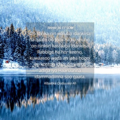Picture 04 - Tirintii 16:17 SOM - Oo idinka nin waluba idankiisa ha qaato oo foox - Bible Verse Picture