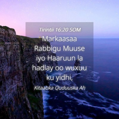 Picture 04 - Tirintii 16:20 SOM - Markaasaa Rabbigu Muuse iyo Haaruun la hadlay oo - Bible Verse Picture