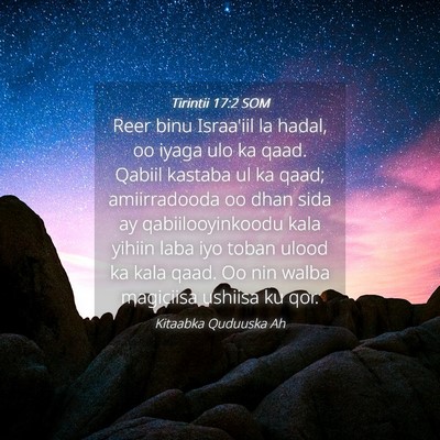 Picture 04 - Tirintii 17:2 SOM - Reer binu Israa'iil la hadal, oo iyaga ulo ka - Bible Verse Picture