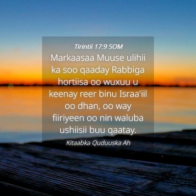 Picture 04 - Tirintii 17:9 SOM - Markaasaa Muuse ulihii ka soo qaaday Rabbiga - Bible Verse Picture