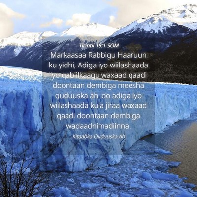 Picture 04 - Tirintii 18:1 SOM - Markaasaa Rabbigu Haaruun ku yidhi, Adiga iyo - Bible Verse Picture