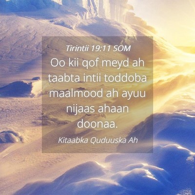 Picture 04 - Tirintii 19:11 SOM - Oo kii qof meyd ah taabta intii toddoba maalmood - Bible Verse Picture