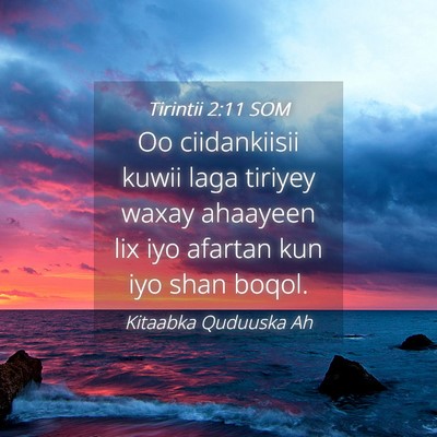 Picture 04 - Tirintii 2:11 SOM - Oo ciidankiisii kuwii laga tiriyey waxay ahaayeen - Bible Verse Picture