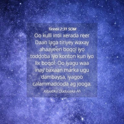 Picture 04 - Tirintii 2:31 SOM - Oo kulli intii xerada reer Daan laga tiriyey - Bible Verse Picture