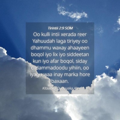 Picture 04 - Tirintii 2:9 SOM - Oo kulli intii xerada reer Yahuudah laga tiriyey - Bible Verse Picture