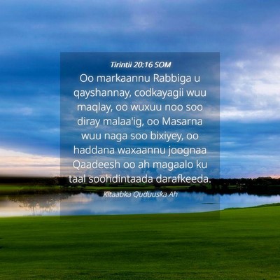 Picture 04 - Tirintii 20:16 SOM - Oo markaannu Rabbiga u qayshannay, codkayagii wuu - Bible Verse Picture