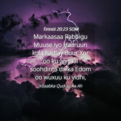 Picture 04 - Tirintii 20:23 SOM - Markaasaa Rabbigu Muuse iyo Haaruun kula hadlay - Bible Verse Picture