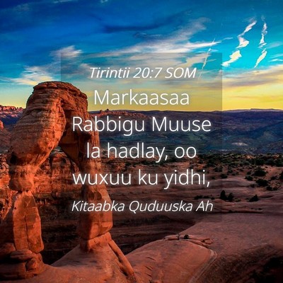 Picture 04 - Tirintii 20:7 SOM - Markaasaa Rabbigu Muuse la hadlay, oo wuxuu ku - Bible Verse Picture